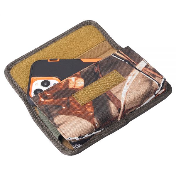 Cube® - Universal Pouch 6.9 - Brown Tree Camo Design Horizontal Premium Phone Pouch with Velcro Clasp with Belt Loop Clip On (Case Friendly) (1103078)(MSRP 39.99)