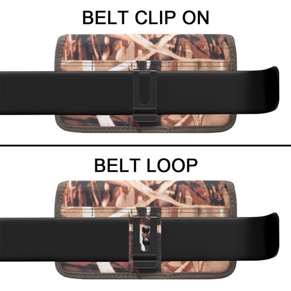Cube® - Universal Pouch 6.9 - Brown Tree Camo Design Horizontal Premium Phone Pouch with Velcro Clasp with Belt Loop Clip On (Case Friendly) (1103078)(MSRP 39.99)