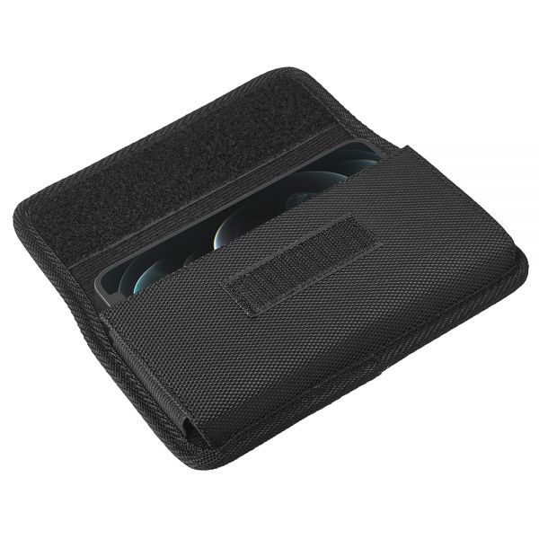 Cube® - Universal Pouch 7.2 - Black Horizontal Premium Rugged Nylon Phone Pouch with Velcro Clasp with Belt Loop Clip On (Case Friendly) (1103079) (MSRP 39.99)