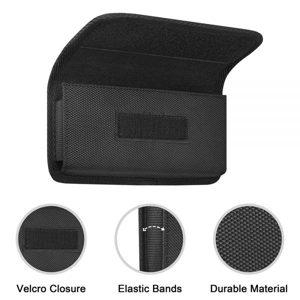 Cube® - Universal Pouch 7.2 - Black Horizontal Premium Rugged Nylon Phone Pouch with Velcro Clasp with Belt Loop Clip On (Case Friendly) (1103079) (MSRP 39.99)