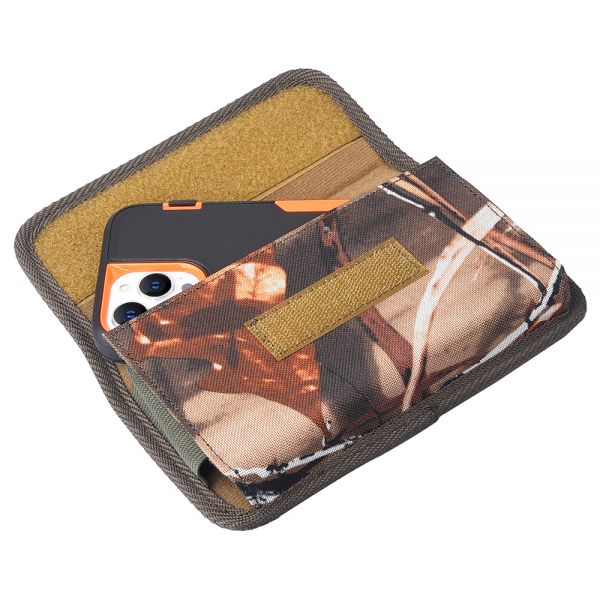 Cube® - Universal Pouch 7.2 - Brown Tree Camo Design Horizontal Premium Phone Pouch with Velcro Clasp with Belt Loop Clip On (Case Friendly) (1103080) (MSRP 39.99)