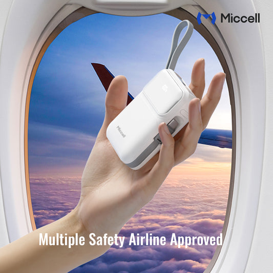 Miccell 10,000 mAh 35W PD Powerbank with attached USB-C Cable - White  (1107485) ($69.99 MSRP)