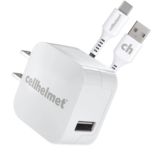Cellhelmet 2.4A Wall Charger + 3' Round Type-C to Type-A USB Cable (1102545)