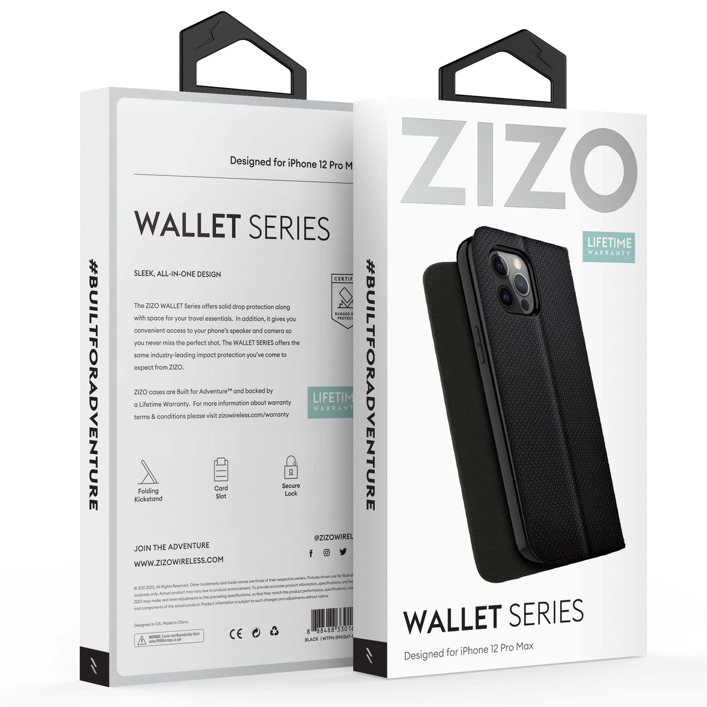 APPLE IPHONE 12 PRO MAX WALLET SERIES CASE- BLACK (1100810)