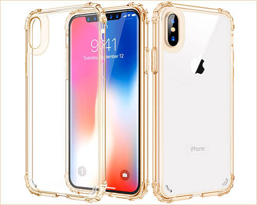 IPHONE XS MAX HYBRID DESIGN CASE- Gold (1304)