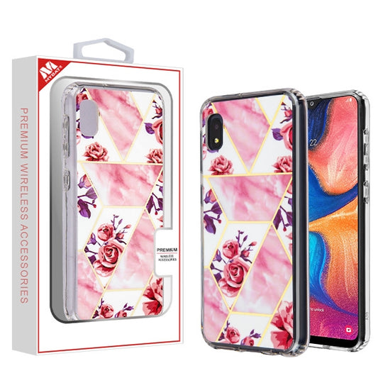 Samsung Galaxy A10e Mybat Electroplated Roses Marbling Fusion Case Cover (9679)