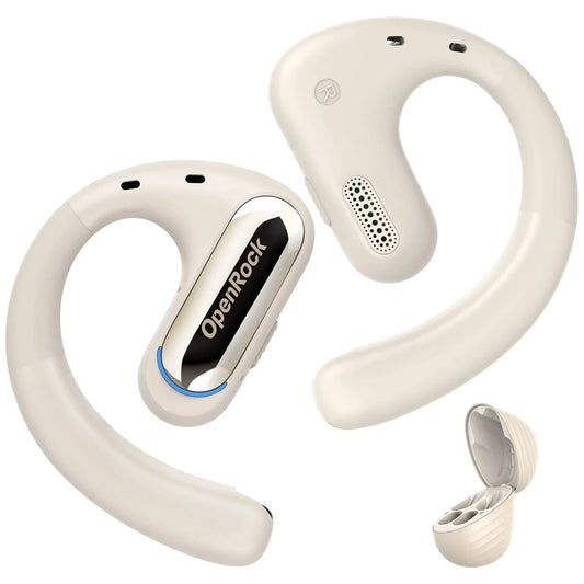 OpenRock Pro Open-Ear Bluetooth Air-Conduction Sport Earbuds with Microphone and Charging Case 46 Hours Playtime - White ( 1107526) (MSRP $129.99)