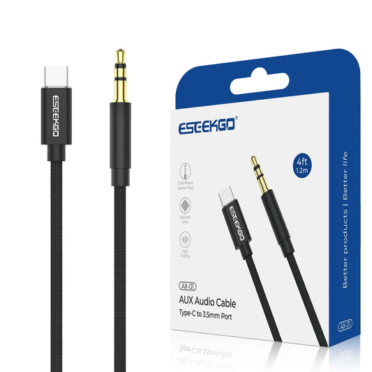 ESEEKGO AX-01 4FT Nylon Braided Type-C To 3.5mm Audio Cable ( 1107690) (MSRP $29.99)