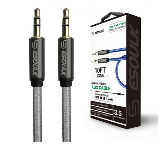 AUXILIARY CABLE 10FT BLACK ESOULK (9440)