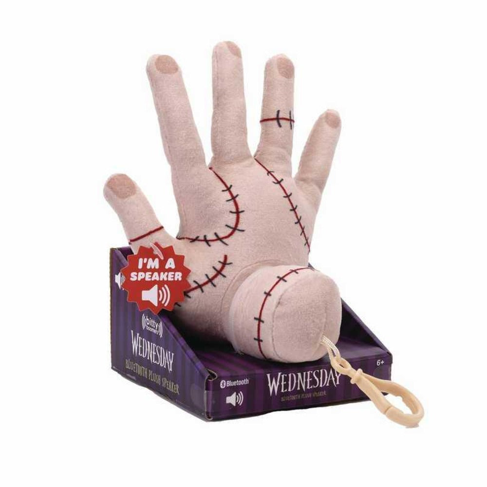 BITTY PLUSH Wednesday Bluetooth Plush Speaker Bitty Boomers 6" THING hand Addams Family   ( 1103532) (MSRP $39.99)
