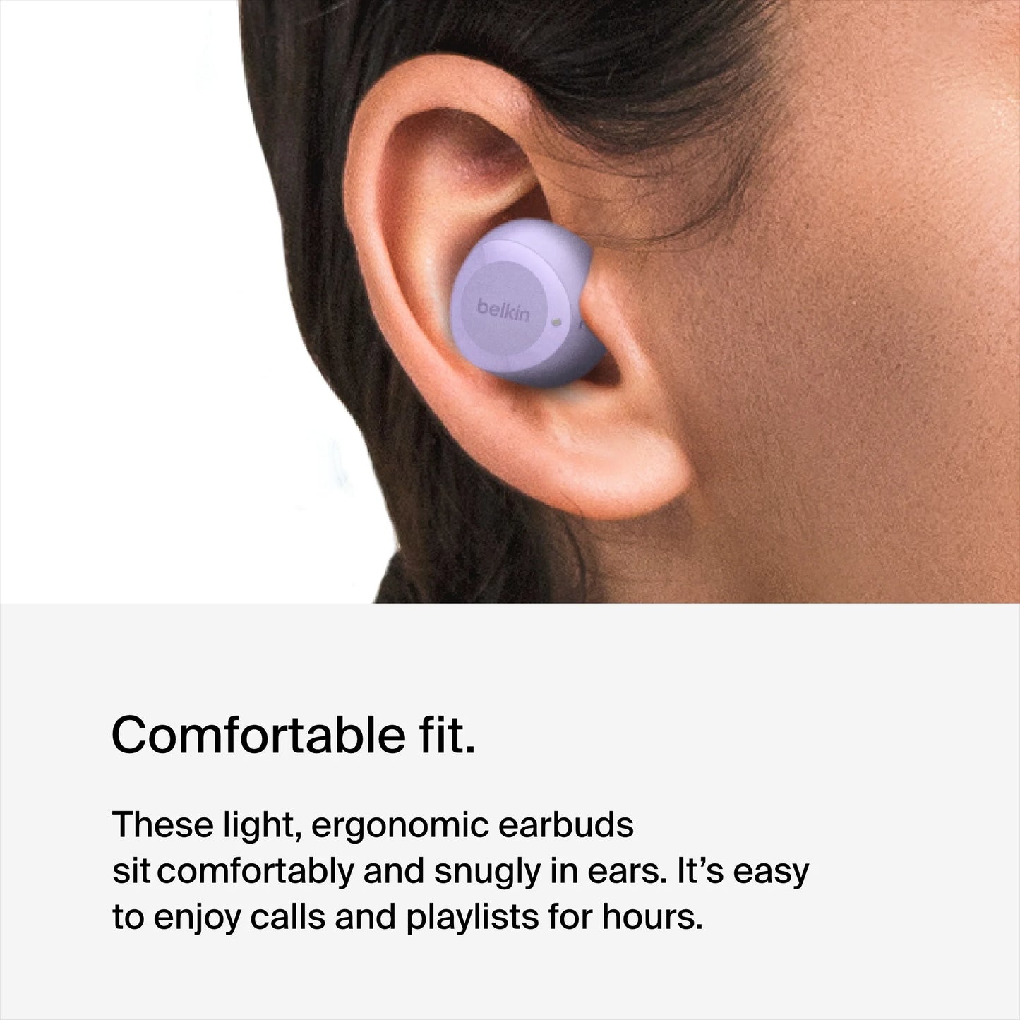 Belkin SOUNDFORM Bolt, True Wireless Earbuds, Wireless Charging, IPX5 Sweat and Water Resistant, USB-C, Up to 28 Hours of Battery Life, iPhone, Galaxy, Pixel and More - Lavendar (1103083) (MSRP 49.99)