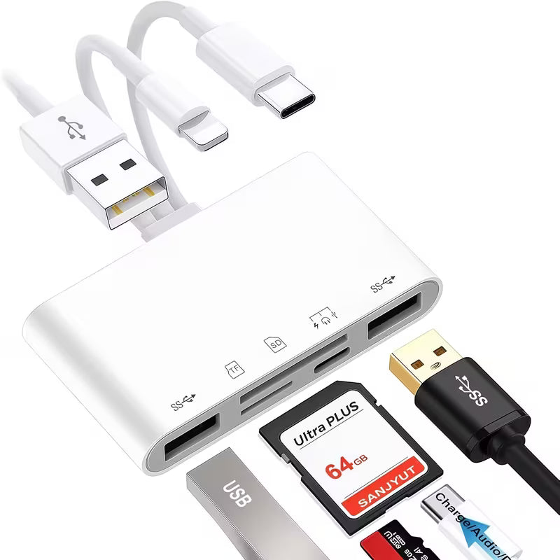 9-in-1 USB-C OTG Adapter And SD/Micro SD Dual-slot Memory Card Reader  (1108121) (MSRP $39.99)