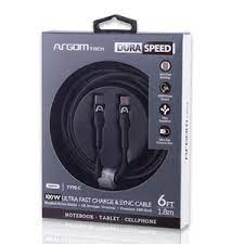 ARGOM Tech CABLE TYPE-C TO TYPE-C 100W NYLON BRAIDED DURA SPEED 6FT/1.8M- BLACK (1106526)