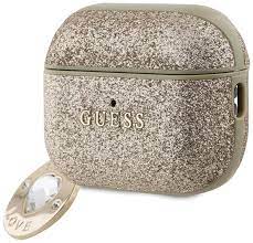 AIRPODS PRO 2 - FIXED GLITTER LIGHT GOLD WITH HEART DIAMOND CHARM - GUESS (1106538)