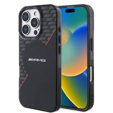 iPhone 16 Pro  - PC/TPU Black/Red Hard Case MagSafe Compatible Case Double Layer Design - AMG (1107549)