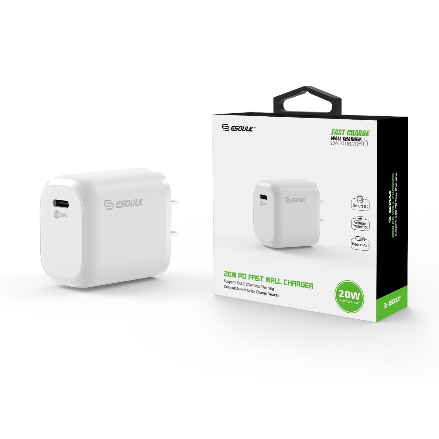 Esoulk 20W PD Wall Adapter  – White (1103054) (MSRP 29.99)