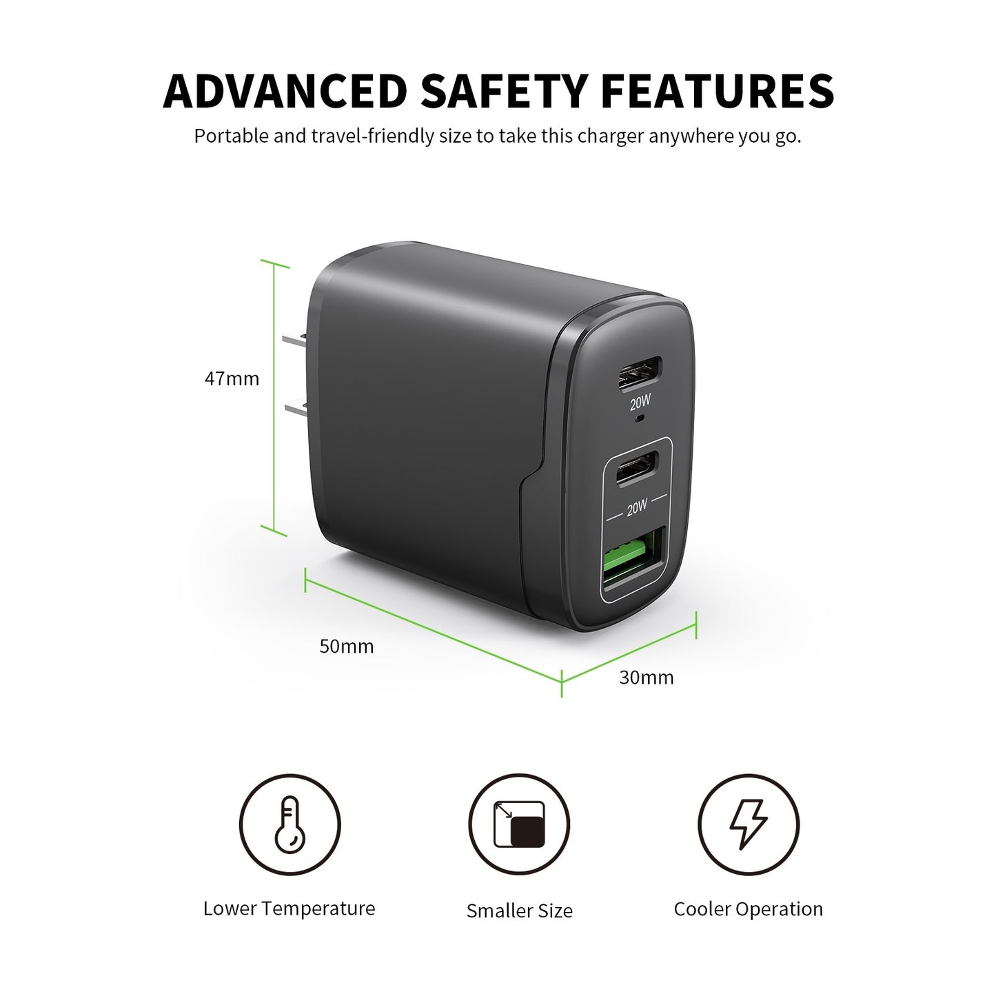 Esoulk 40W Dual PD+QC FAST WALL CHARGER -Black  (1102378)
