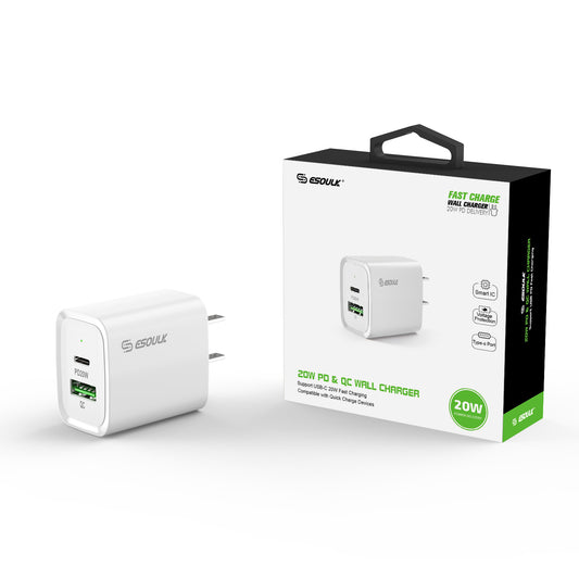 Esoulk 20W PD&QC Fast Wall Charger – White (1103055) (MSRP 32.99)