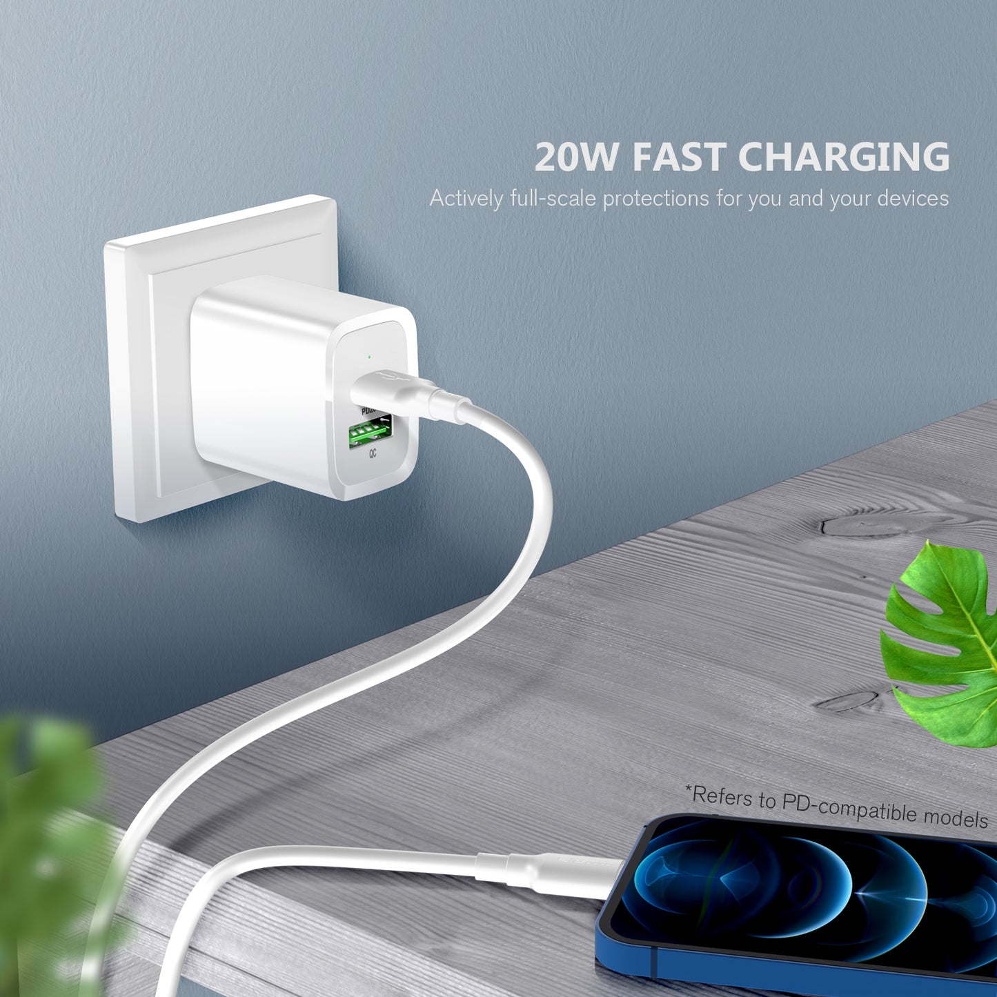 Esoulk 20W PD&QC Fast Wall Charger – White (1103055) (MSRP 32.99)