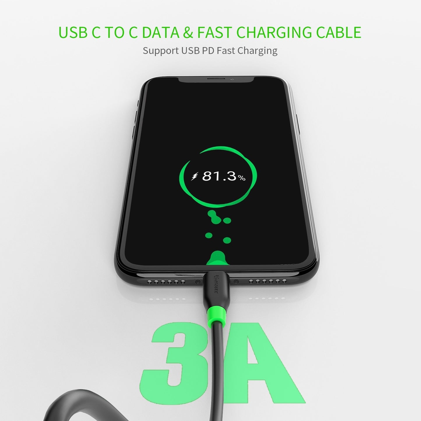 Esoulk Type-C to Type-C Quick Charging Cable 6FT - Black (1102637)