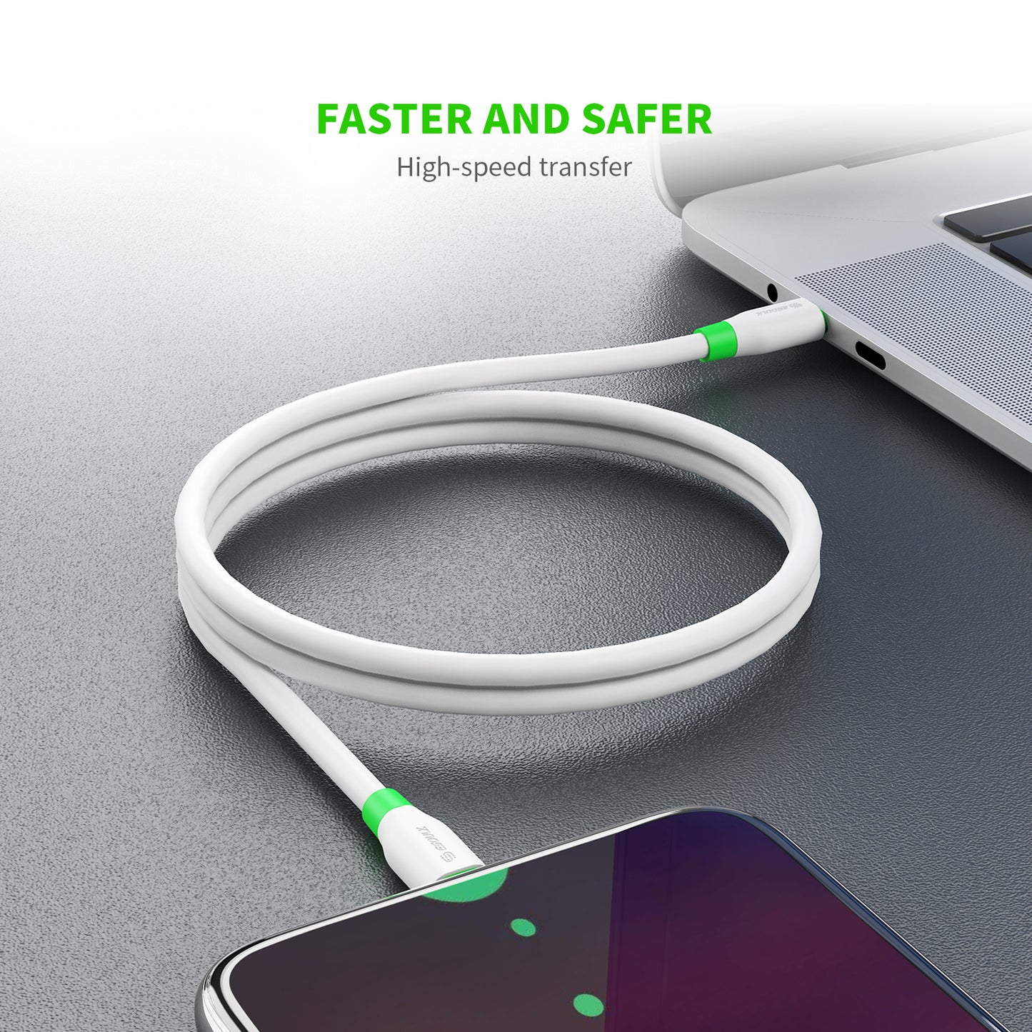 Esoulk Type-C to Type-C Data & Fast Charging Cable 4 FT - White (1105702)