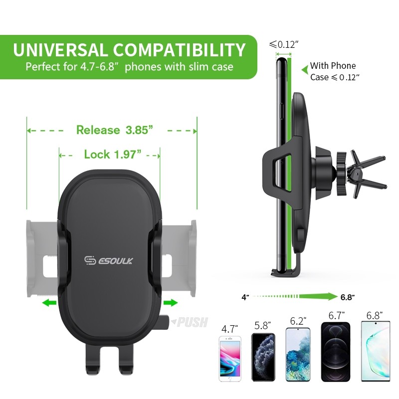 Esoulk One Touch  Air Vent Car Mount-Black (1103565)
