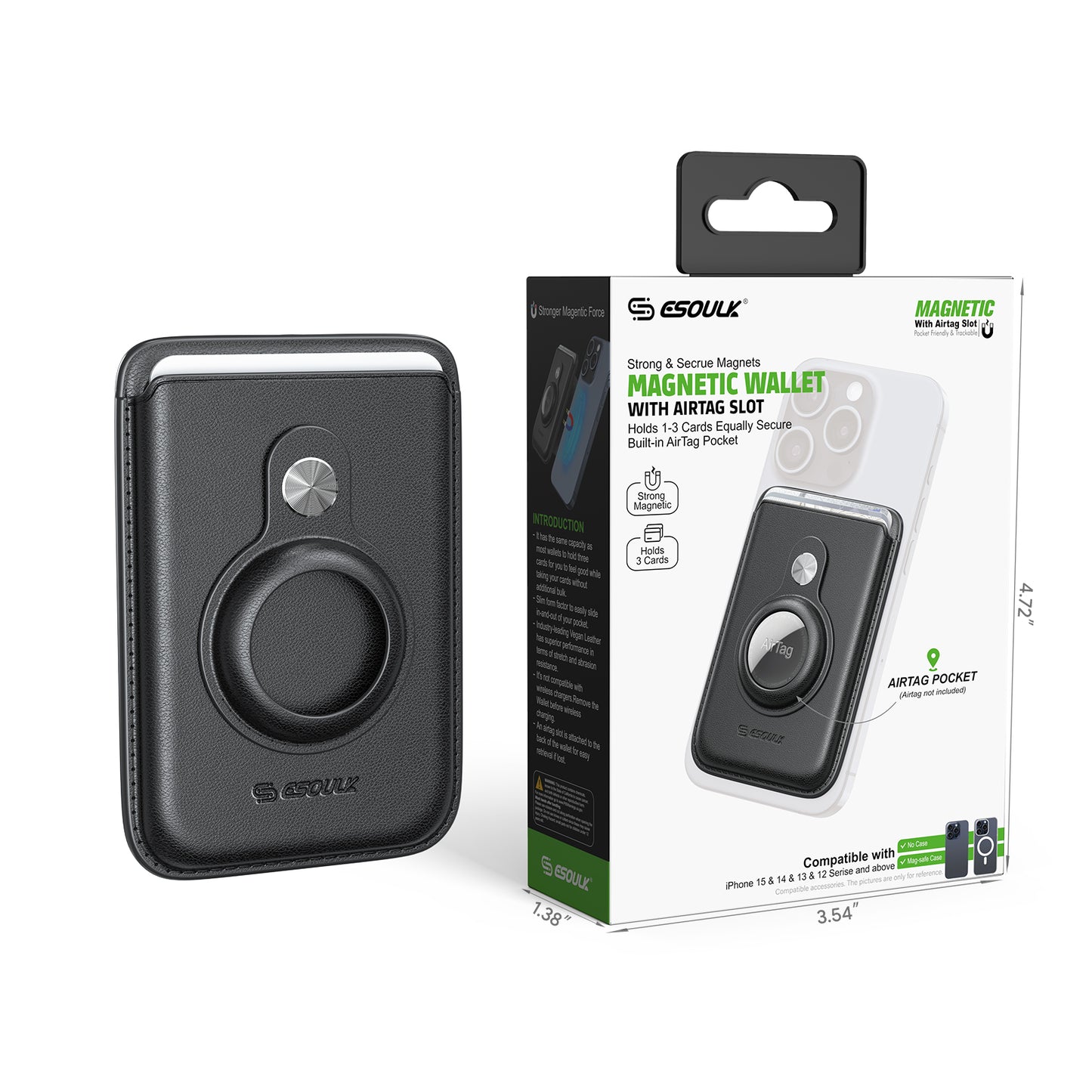 Esoulk Magnetic Wallet With Airtag Slot  ( 1107860) (MSRP $29.99)