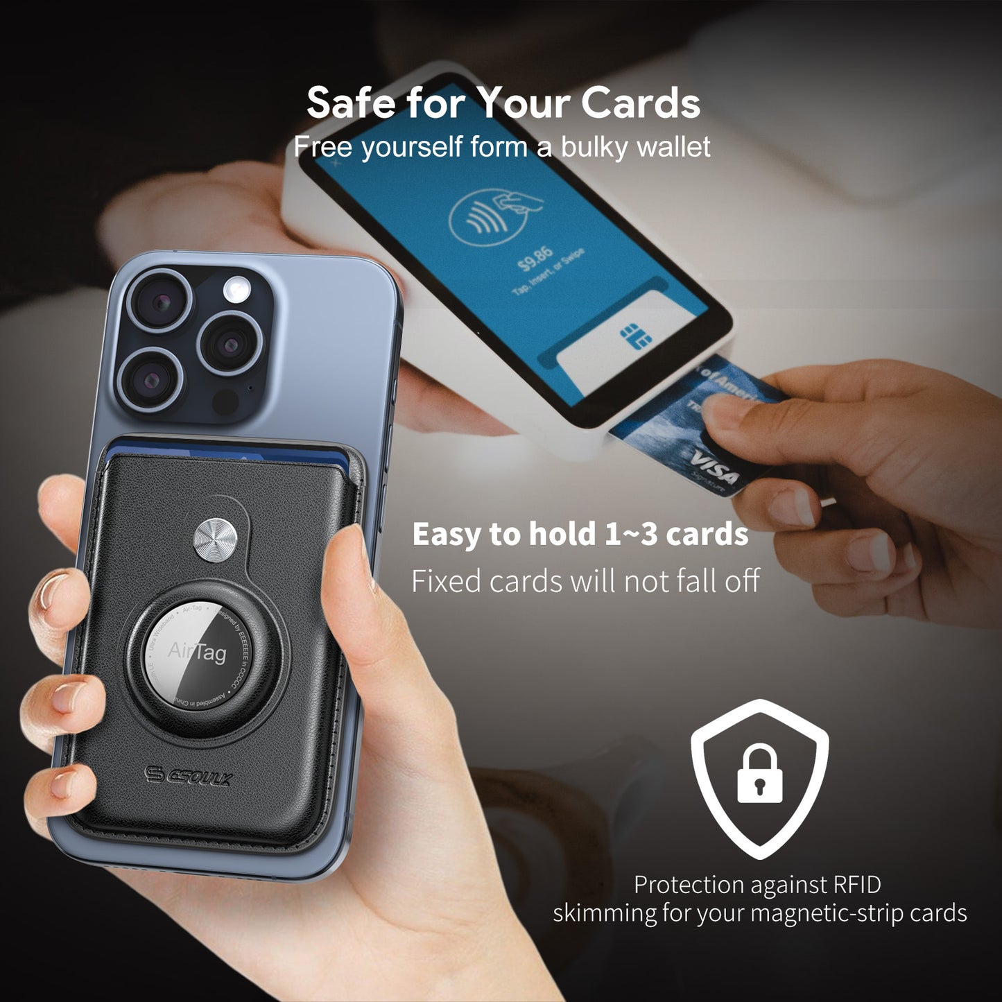 Esoulk Magnetic Wallet With Airtag Slot  ( 1107860) (MSRP $29.99)