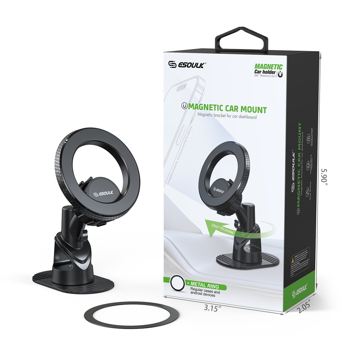 Esoulk Dashboard Magnetic Car Mount - Black (1102710)