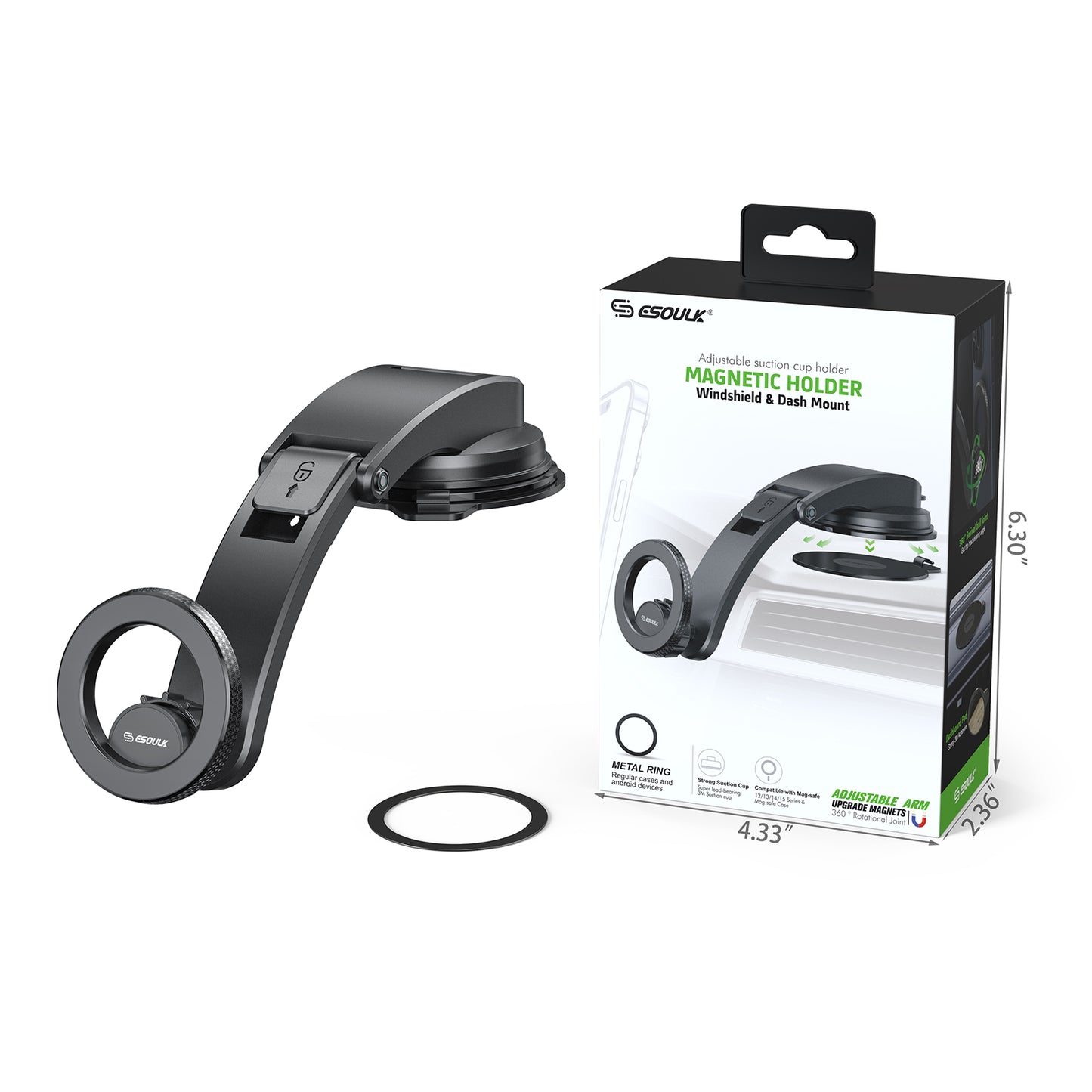 Esoulk Magnetic Car Holder- Black (1102711)