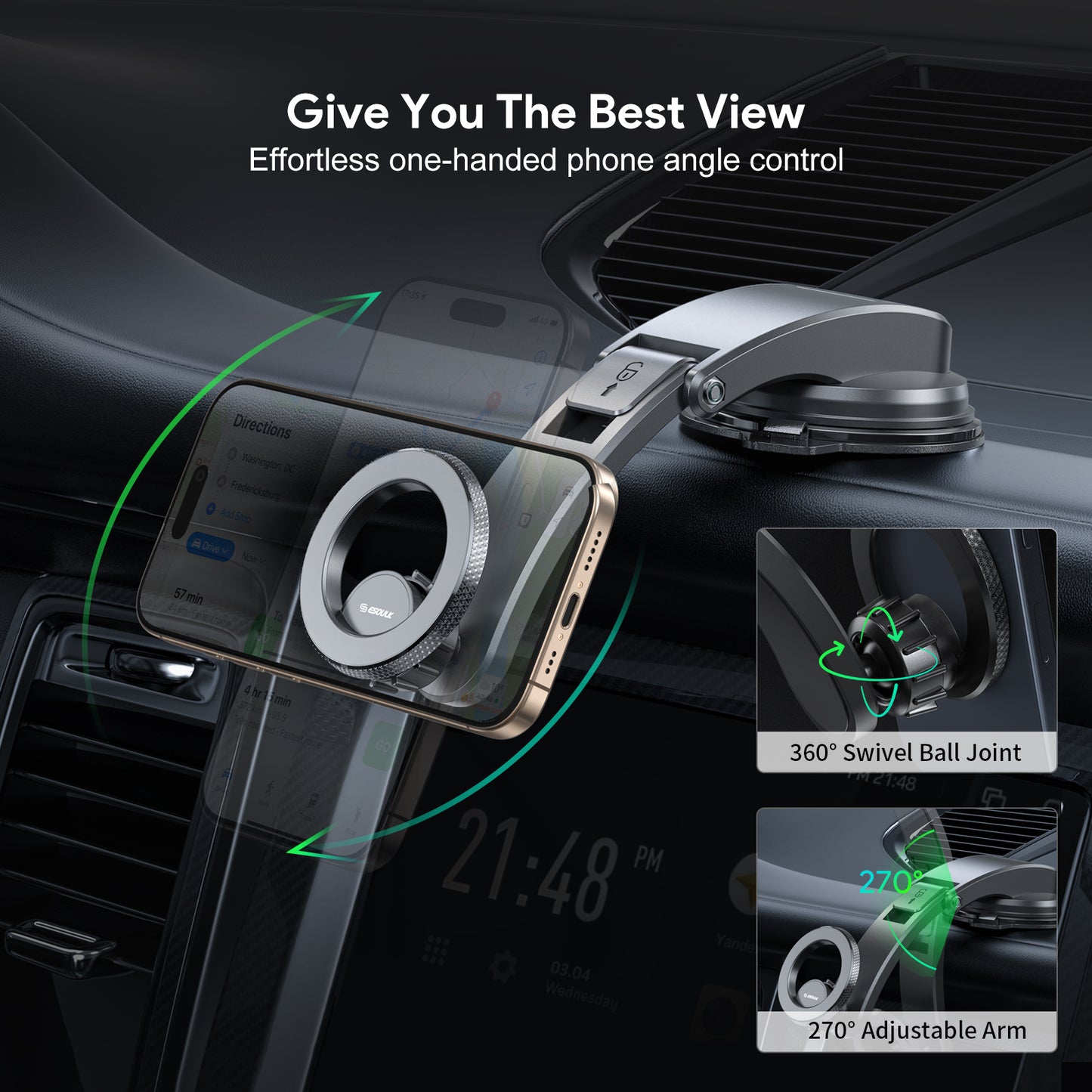 Esoulk Magnetic Car Holder- Black (1102711)