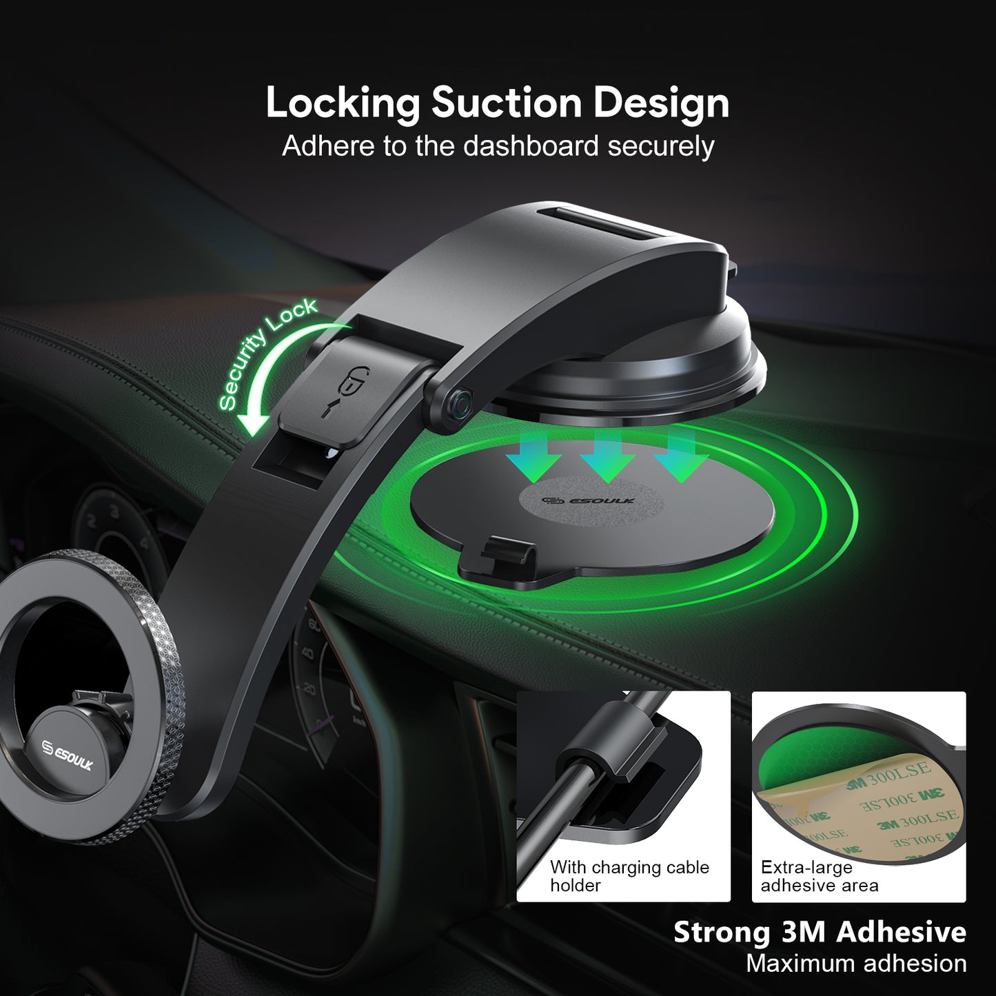 Esoulk Magnetic Car Holder- Black (1102711)