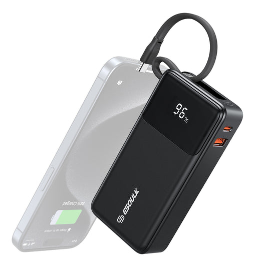 Esoulk 10000mah 30W Bulit-In USB-C Cable Power Bank (1107121)