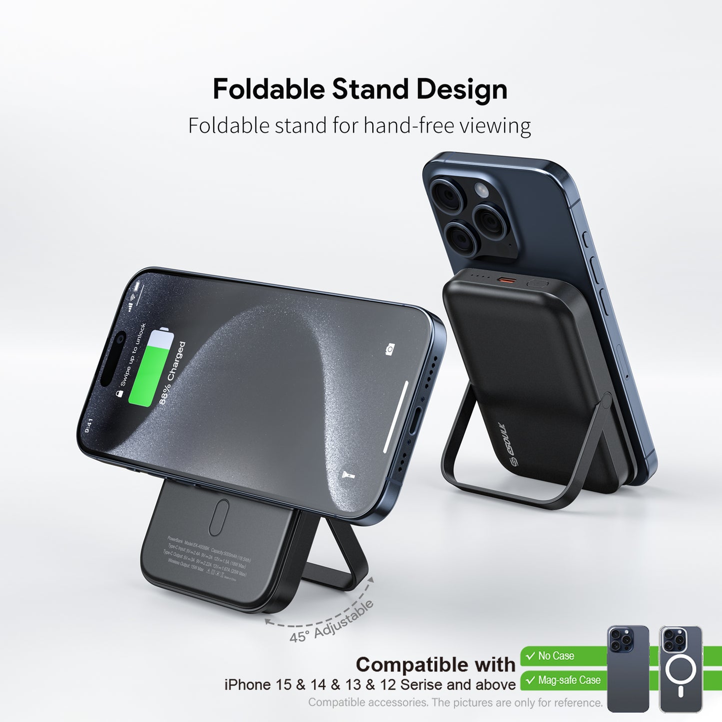 Esoulk 5000mAh Magnetic 15W Wireless Charge Power Bank (1107710)