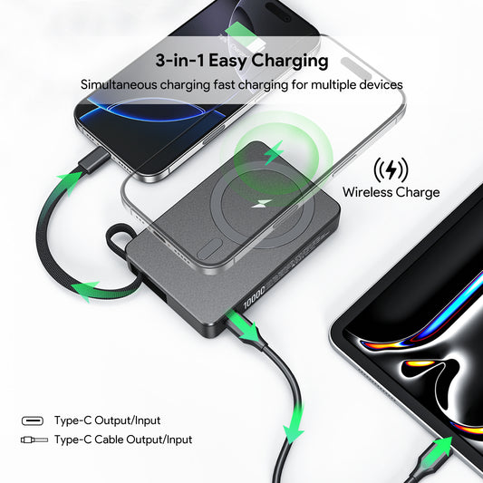 Esoulk 10000mAh Built-In Cable Magnetic Power Bank (1108276)(MSRP $69.99)