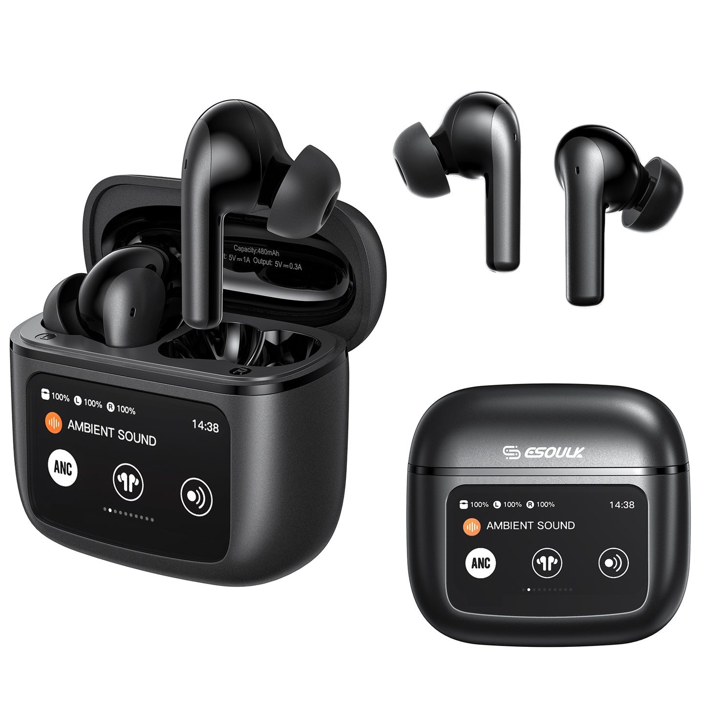 ESOULK Touch Screen ANC&ENC Wireless Earbuds ( 1108082) (MSRP $39.99)