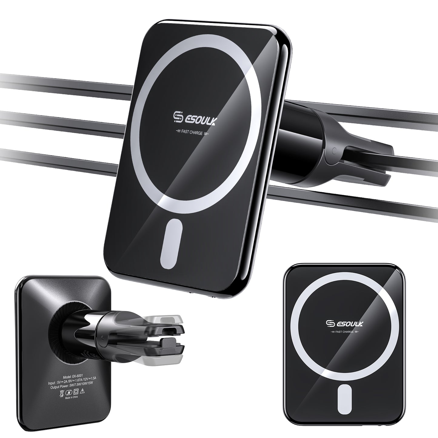 Esoulk 15W Magnetic Wireless Charger Air Vent Car Mount ( 1108071) (MSRP $59.99)