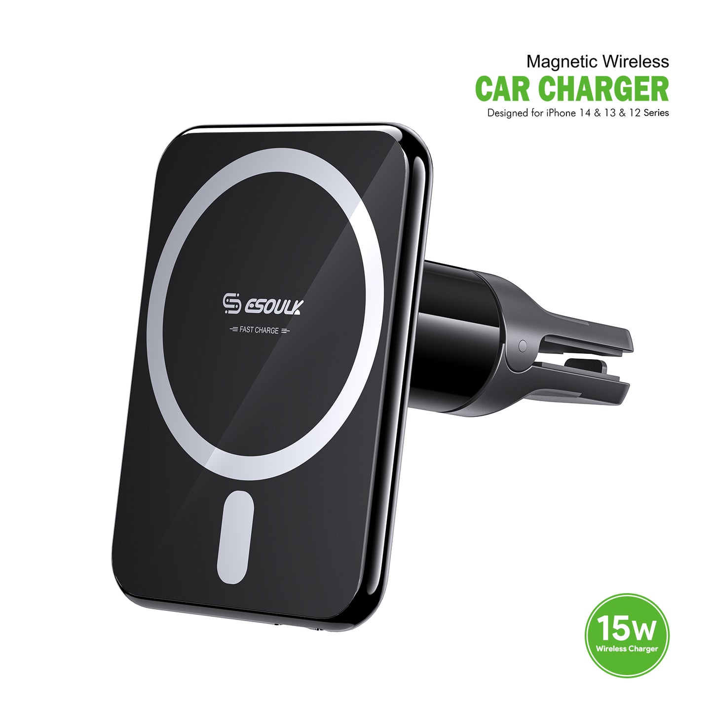 Esoulk 15W Magnetic Wireless Charger Air Vent Car Mount ( 1108071) (MSRP $59.99)