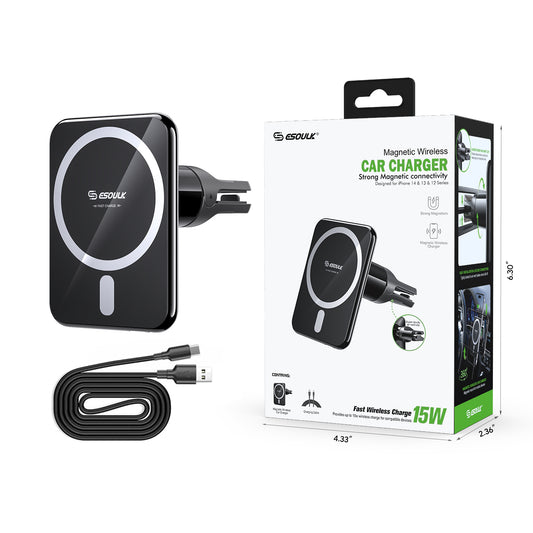 Esoulk 15W Magnetic Wireless Charger Air Vent Car Mount ( 1108071) (MSRP $59.99)