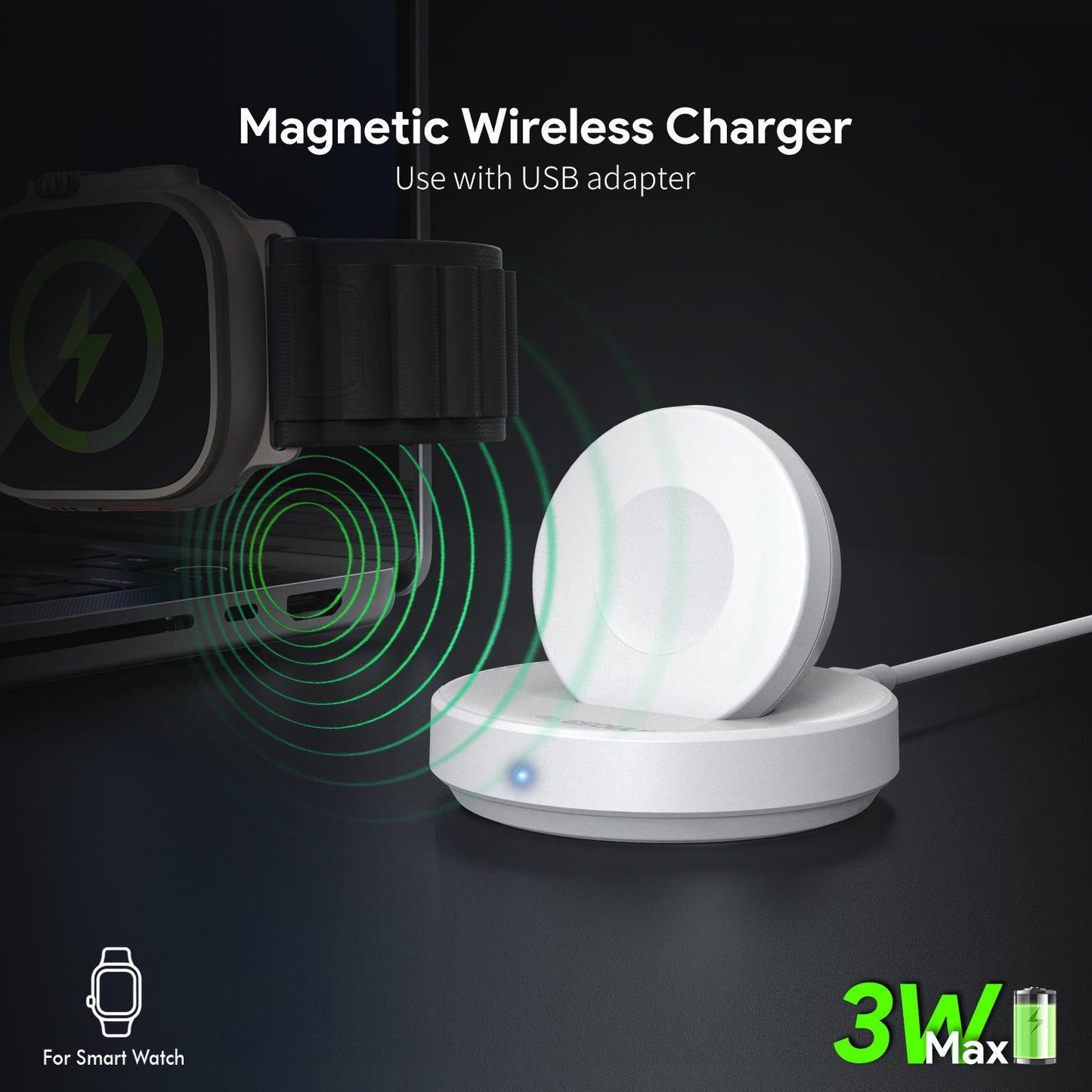 ESOULK Smart Watch Magnetic Wireless Charging Stand - White (1107821)