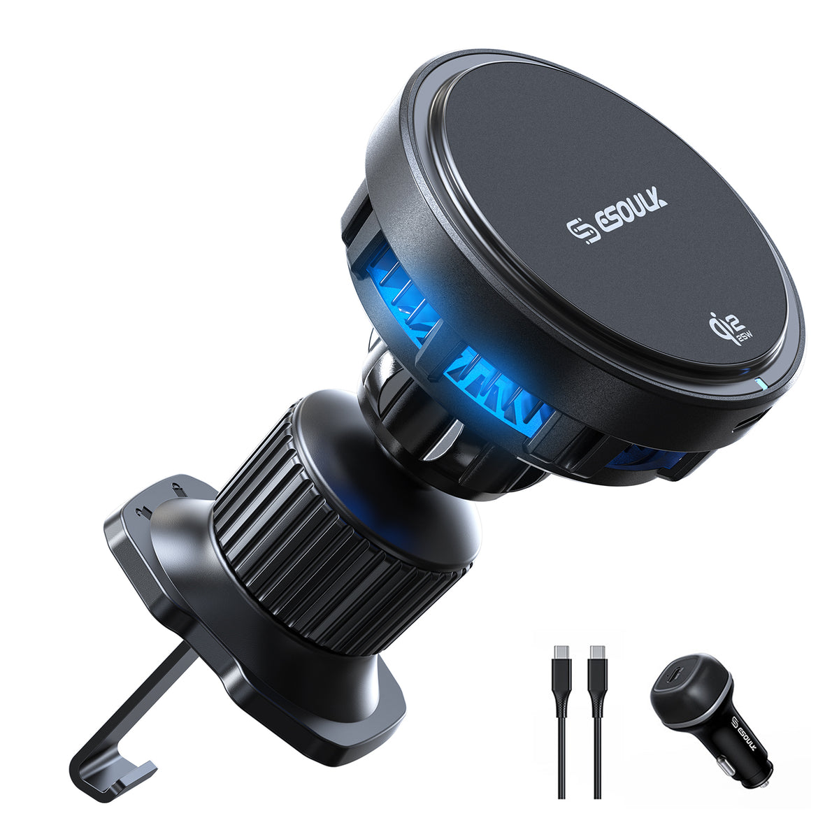 Esoulk 25W Qi2.2 Cooling Magnetic Wireless Air Vent Car Charger  (1108274)(MSRP $69.99)