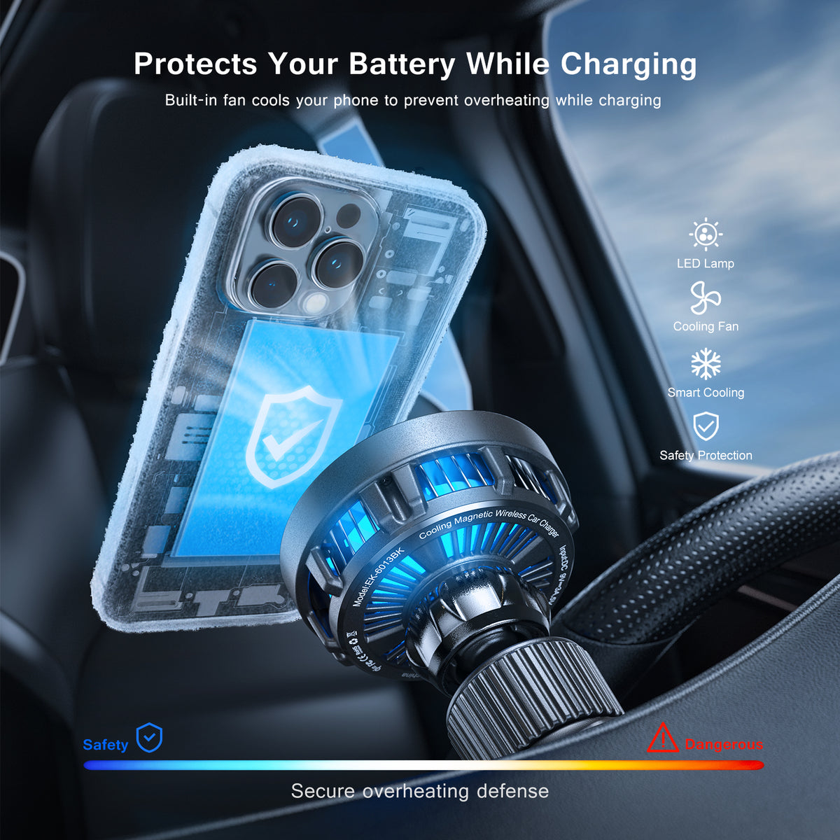 Esoulk 25W Qi2.2 Cooling Magnetic Wireless Air Vent Car Charger  (1108274)(MSRP $69.99)