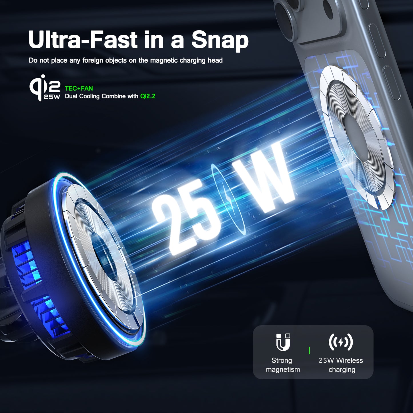 ESOULK 25W Qi2.2 Cooling Magnetic Wireless Car Charger Cup Holder  ( 1107707) (MSRP $89.99)