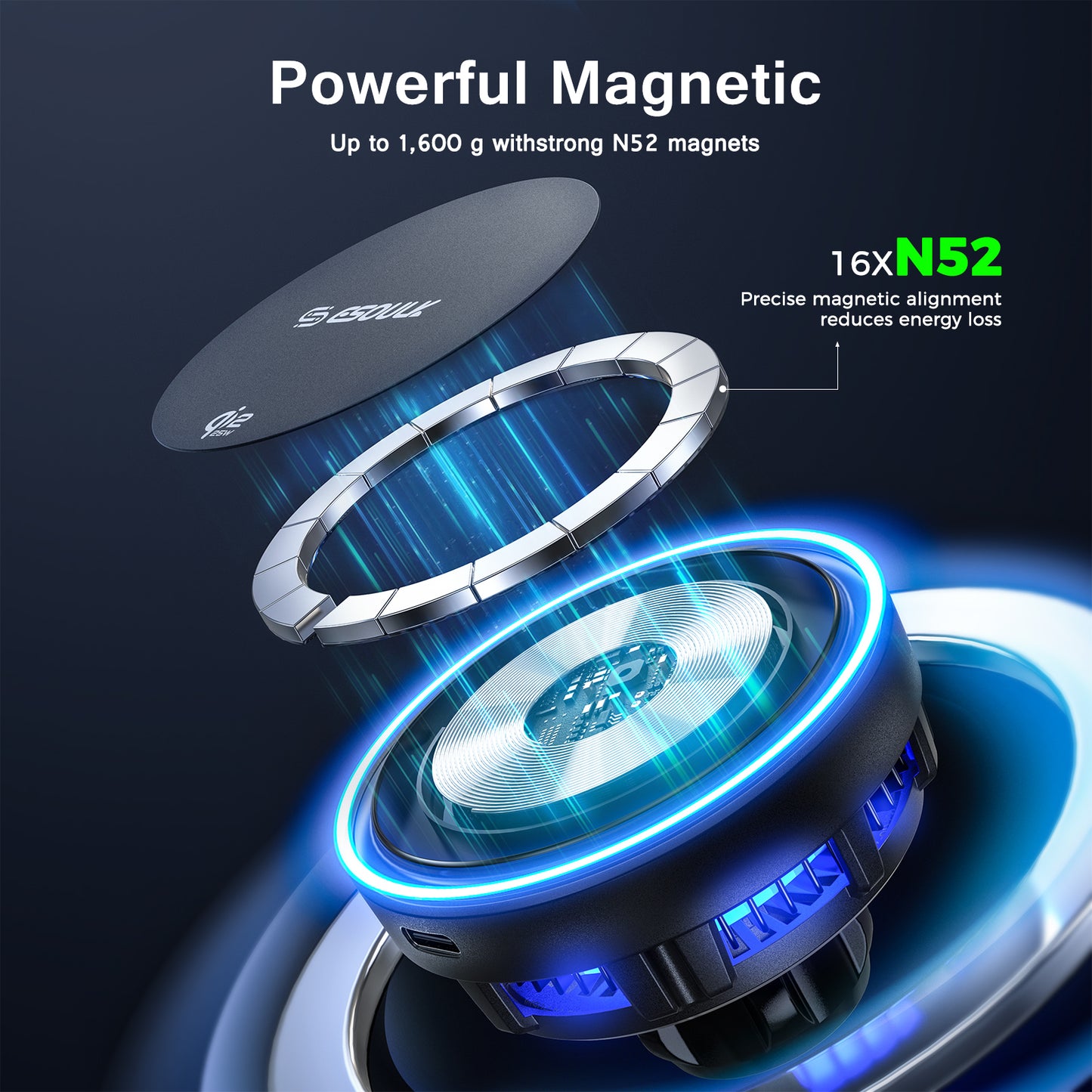 ESOULK 25W Qi2.2 Cooling Magnetic Wireless Car Charger Cup Holder  ( 1107707) (MSRP $89.99)
