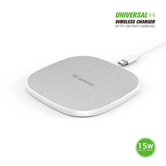 ESOULK 15W QI WIRELESS CHARGER & 5FT TYPE-C CHARGING CABLE - White  (1107700)