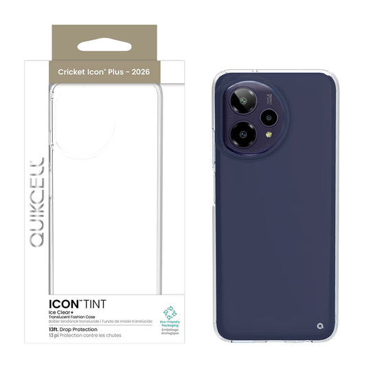 Quikcell Cricket Icon Plus – 2026 ICON Fashion Case Clear (1103207) (MSRP $59.99)