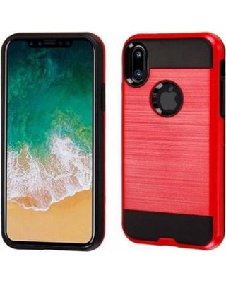 iPhone X/Xs Brushed Hybrid Cover Case - Red (3039)