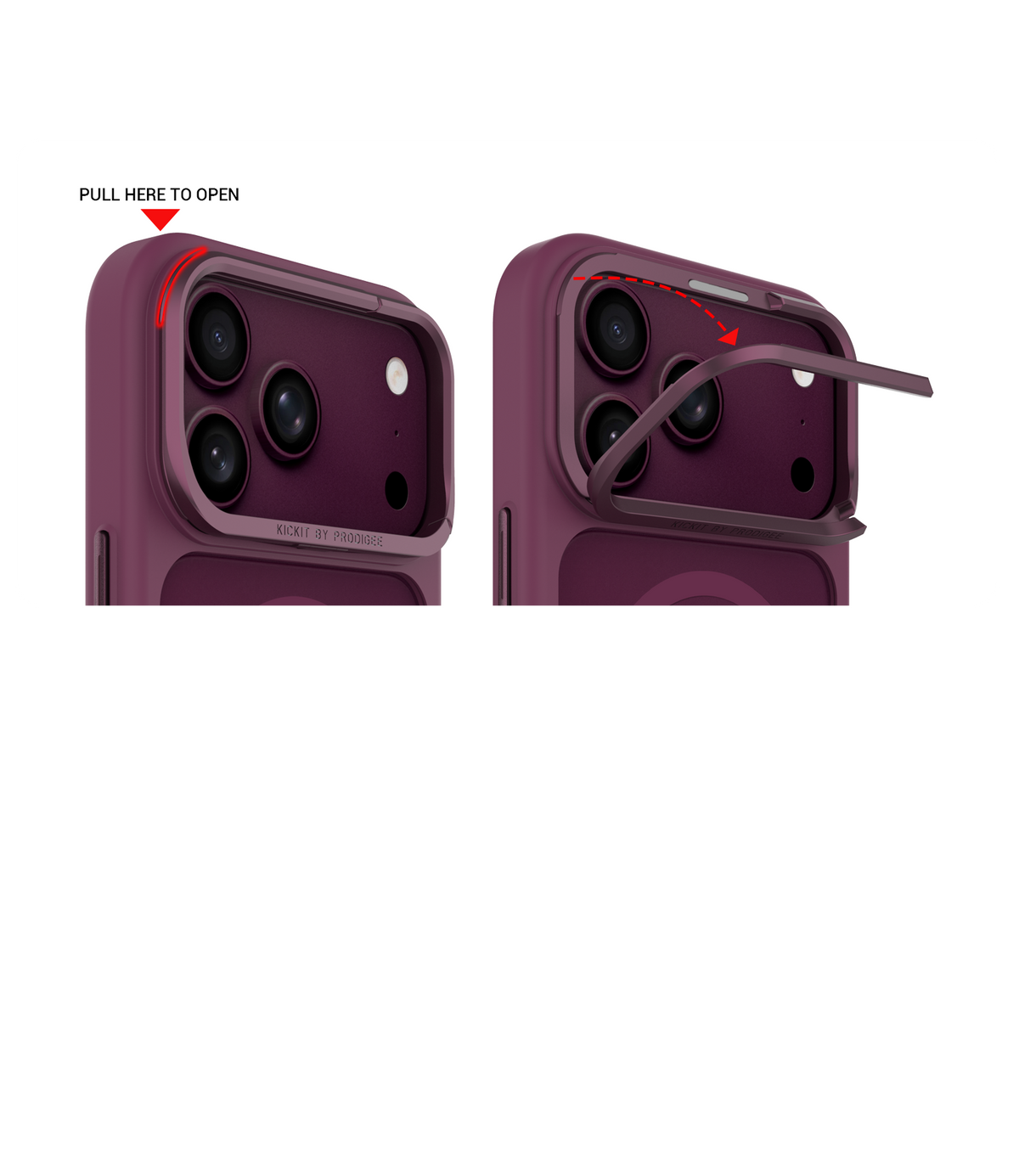 Prodigee iPhone 18/17 Pro: KickIt, Burgundy ( 1108233) (MSRP $69.99)