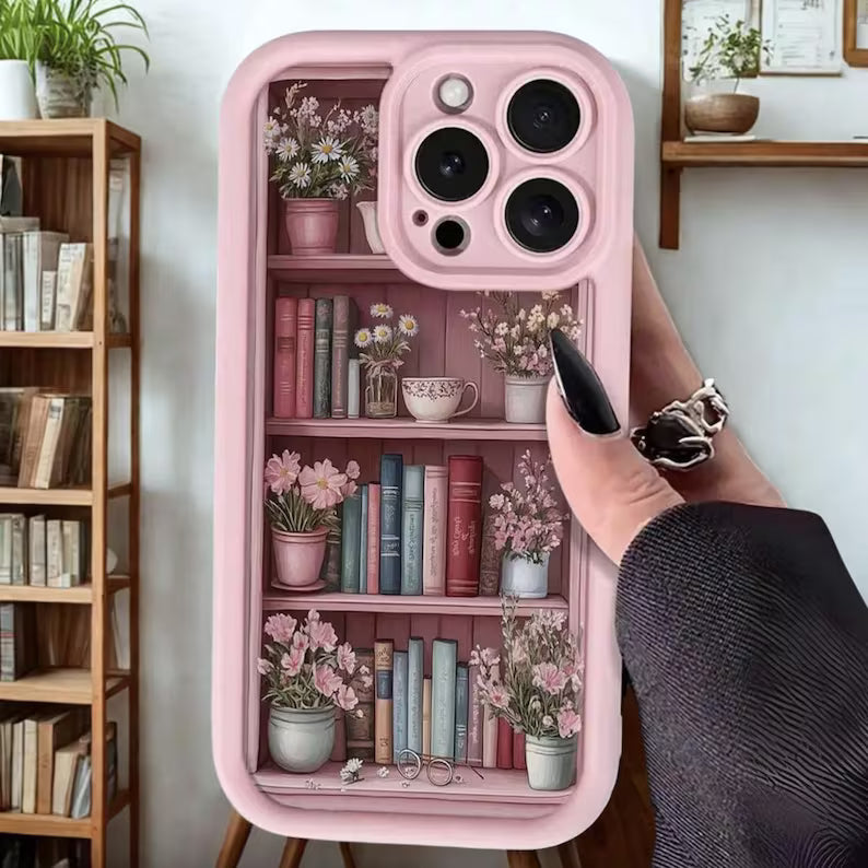 Bookcase 2D Cell Phone Case, Fantasy Bookish Bookshelf iPhone 16 Pro Max Case, Trendy Gift ( 1107976) (MSRP $39.99)