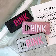 Galaxy S10 Victoria Secret Pink Bling Glitter Soft Case Silver (499)
